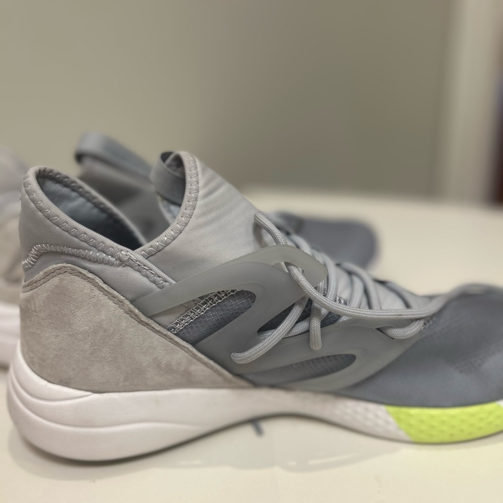 Reebok Hayasu Gray/White (Women's) Athletic Sneakers with Neon Accents. USA W10